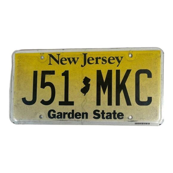 Vintage New Jersey Garden State US Car License Plate Tag Number J53 MKC Man Cave - Picture 1 of 4